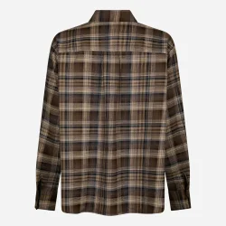 Dalma flannel check shirt Neo Noir, dark taupe