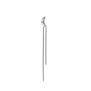 Bella moon single earring two chains Stine A, silver