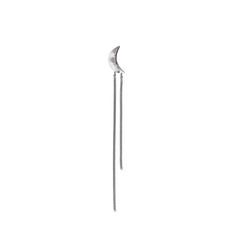 Bella moon single earring two chains Stine A, silver