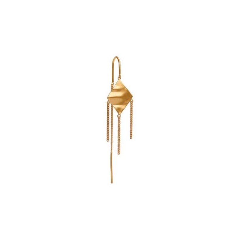 Windy viola with chains single earring Stine A, gold