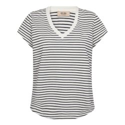 Kala v-ss stripe tee Mos Mosh, salute navy