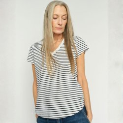 Kala v-ss stripe tee Mos Mosh, salute navy