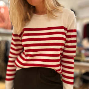 Sadie blouse Sibin Linnebjerg, offwhite/red