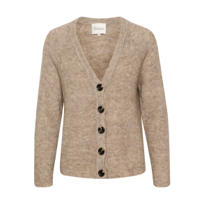 04 The knit cardigan My Essential Wardrobe, dune melange
