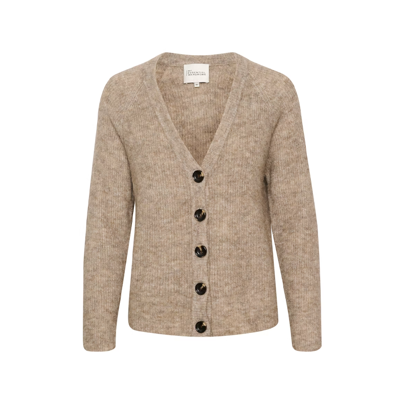 04 The knit cardigan My Essential Wardrobe, dune melange