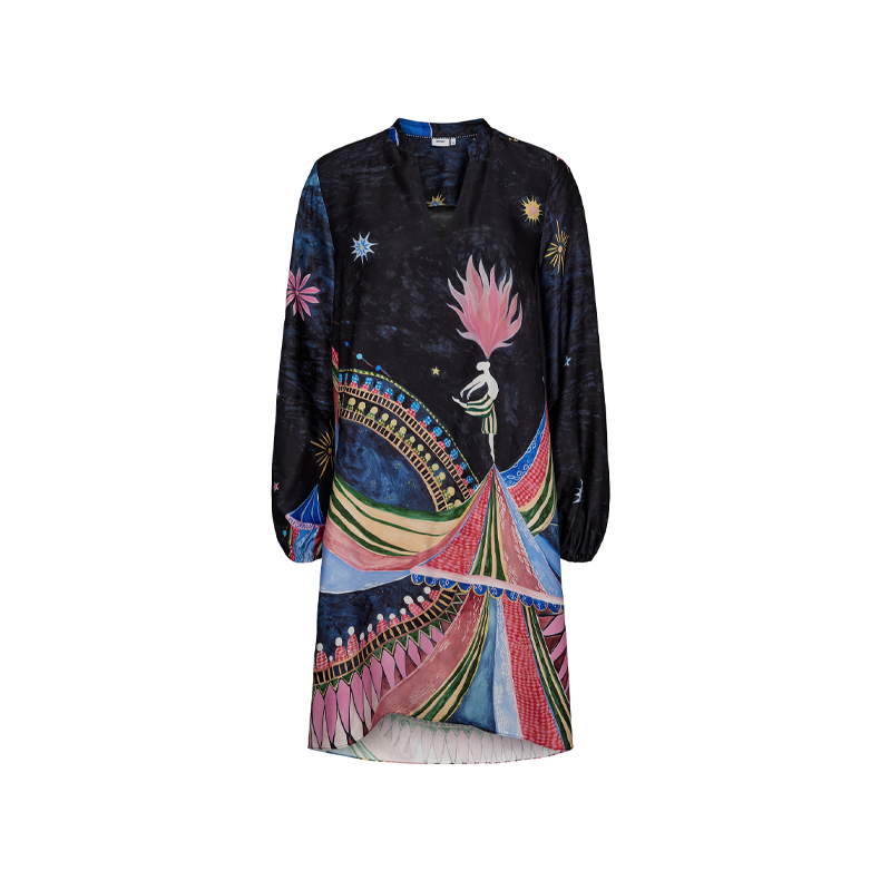 Nustarla short dress Nmph, obsidian