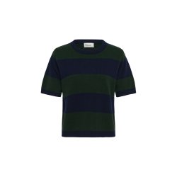 Jola ss knit pullover My Essential Wardrobe, bison w. black stripe