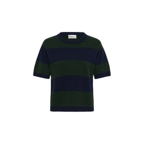 Jola ss knit pullover My Essential Wardrobe, bison w. black stripe