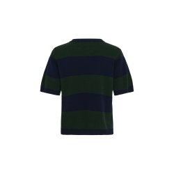 Jola ss knit pullover My Essential Wardrobe, bison w. black stripe