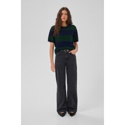 Jola ss knit pullover My Essential Wardrobe, bison w. black stripe