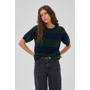 Jola ss knit pullover My Essential Wardrobe, bison w. black stripe