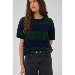 Jola ss knit pullover My Essential Wardrobe, bison w. black stripe