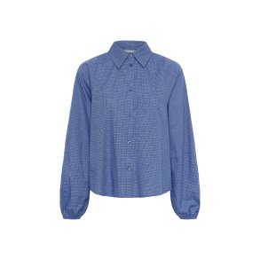 Ilse balloon sleeve shirt My Essential Wardrobe, clear blue check