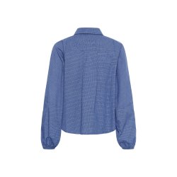 Ilse balloon sleeve shirt My Essential Wardrobe, clear blue check