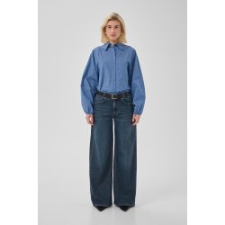 Ilse balloon sleeve shirt My Essential Wardrobe, clear blue check