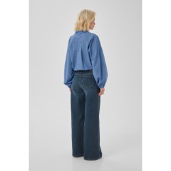 Ilse balloon sleeve shirt My Essential Wardrobe, clear blue check