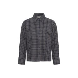 Lennie boxy check shirt My Essential Wardrobe, dark sapphire blue