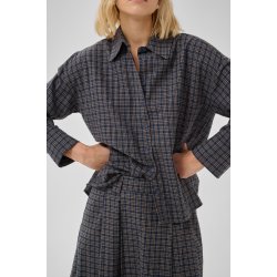 Lennie boxy check shirt My Essential Wardrobe, dark sapphire blue