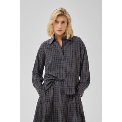 Lennie boxy check shirt My Essential Wardrobe, dark sapphire blue