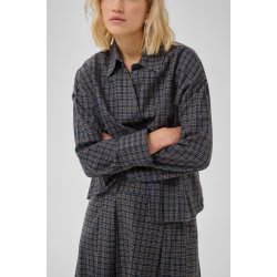 Lennie boxy check shirt My Essential Wardrobe, dark sapphire blue