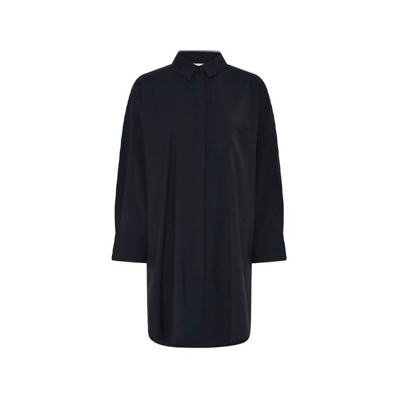 Lyon ls long wool shirt Frau, dark navy