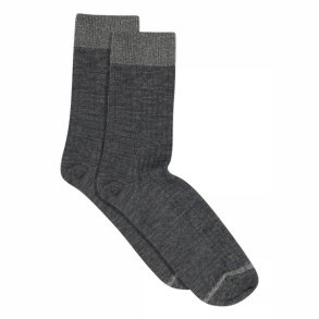 Erina wool rib socks MP Denmark, dark grey melange