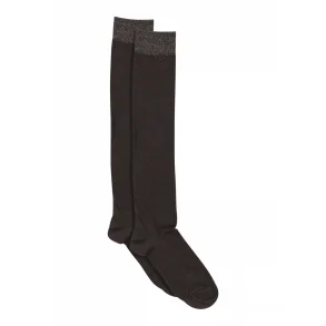 Wool/silk knee socks MP Denmark, dark brown