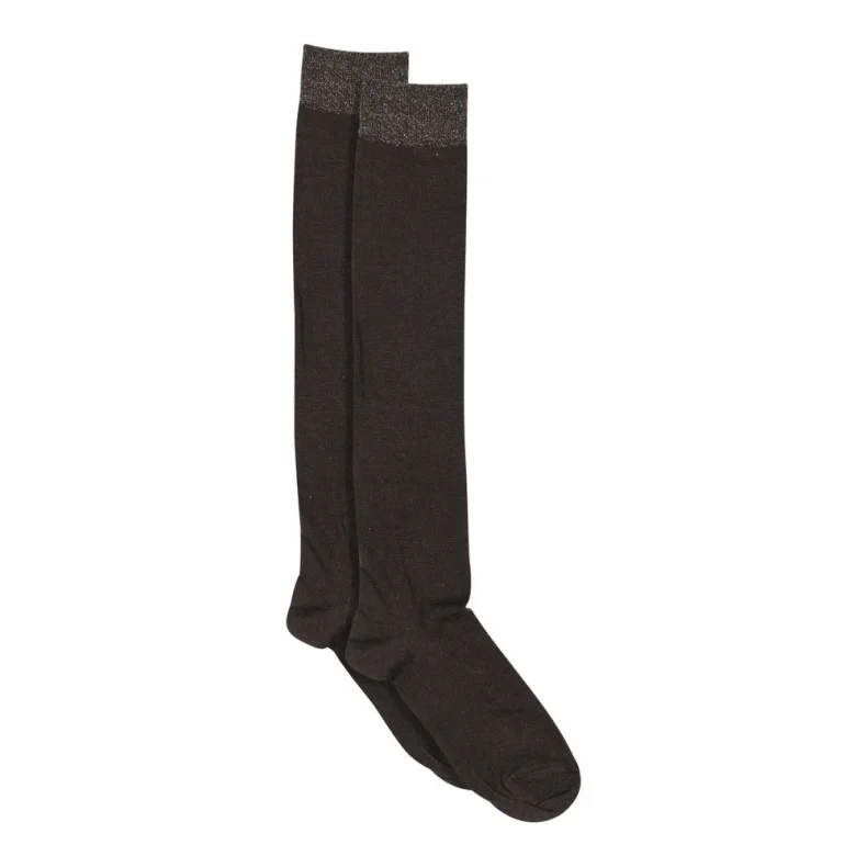 Wool/silk knee socks MP Denmark, dark brown