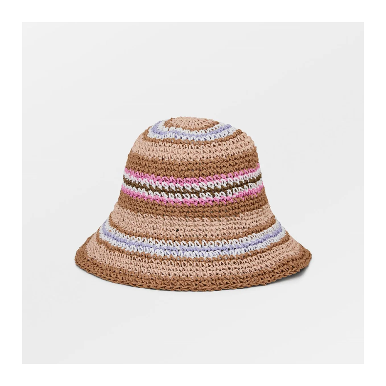 Striped Saverina Straw Hat Beck S�ndergaard, mocha brown