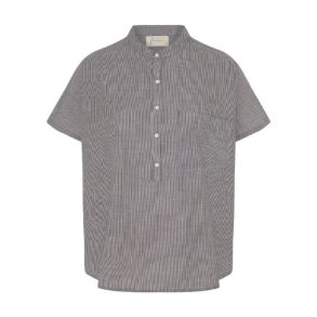 Colombo ss top Frau, coffee quartz stripe