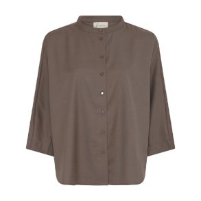 Seoul short wool shirt Frau, walnut