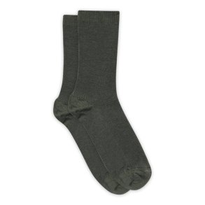 Fine wool rib socks MP Denmark, dusty ivy
