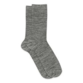 Fine wool rib socks MP Denmark, grey melange