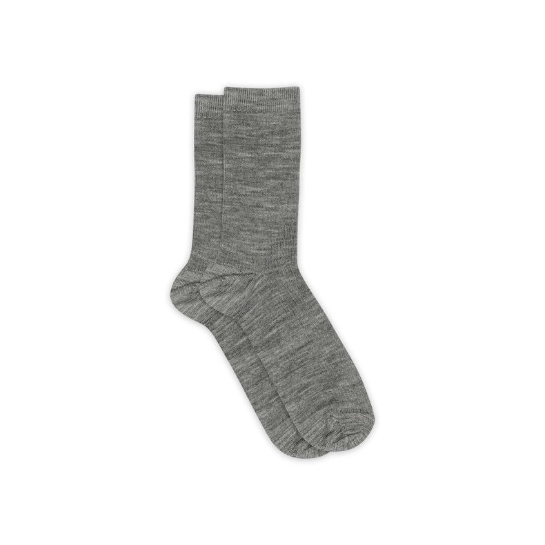 Fine wool rib socks MP Denmark, grey melange