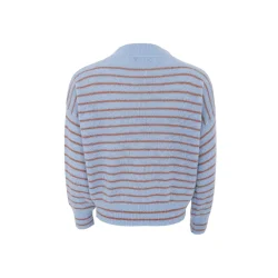 Bcdell striped v-neck jumper Black Colour, L.t.blue