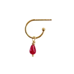 Love drop single creol earring Stine A, gold
