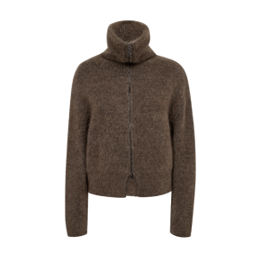 Hulda knit zip cardigan Mos Mosh, bracken