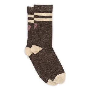 Elga glitter socks MP Denmark, dark brown