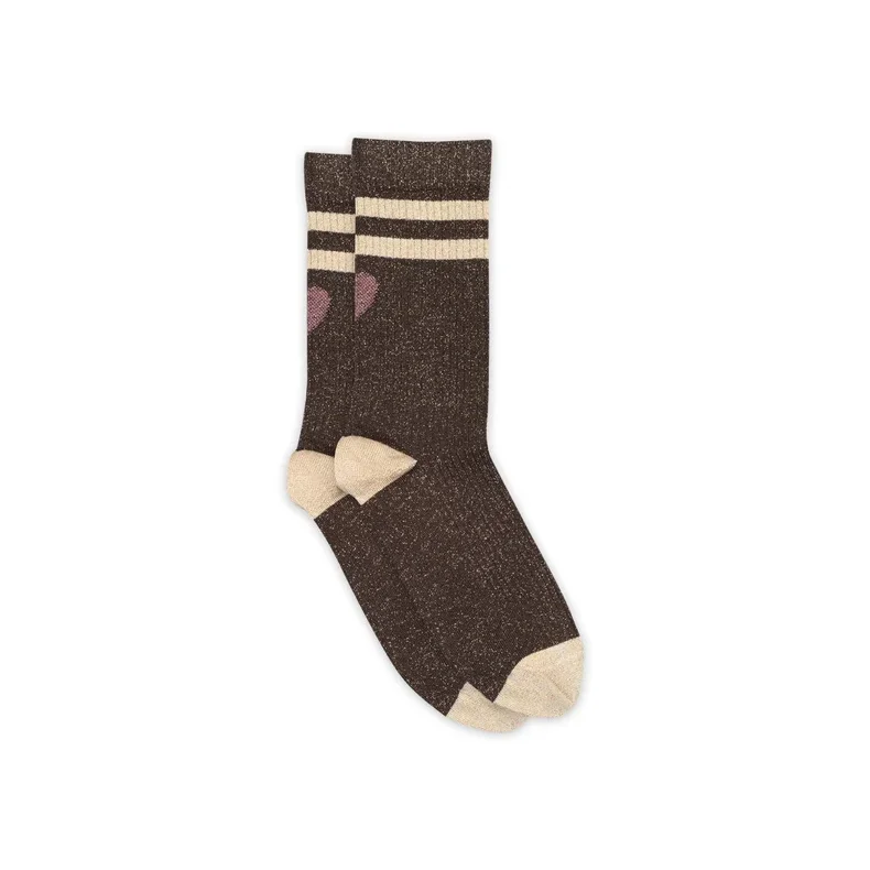 Elga glitter socks MP Denmark, dark brown