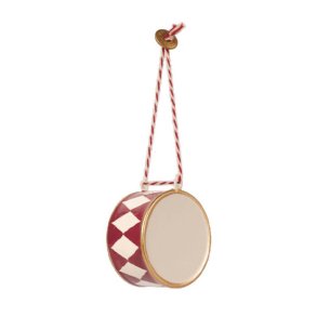 Large drum metal ornament Maileg, red