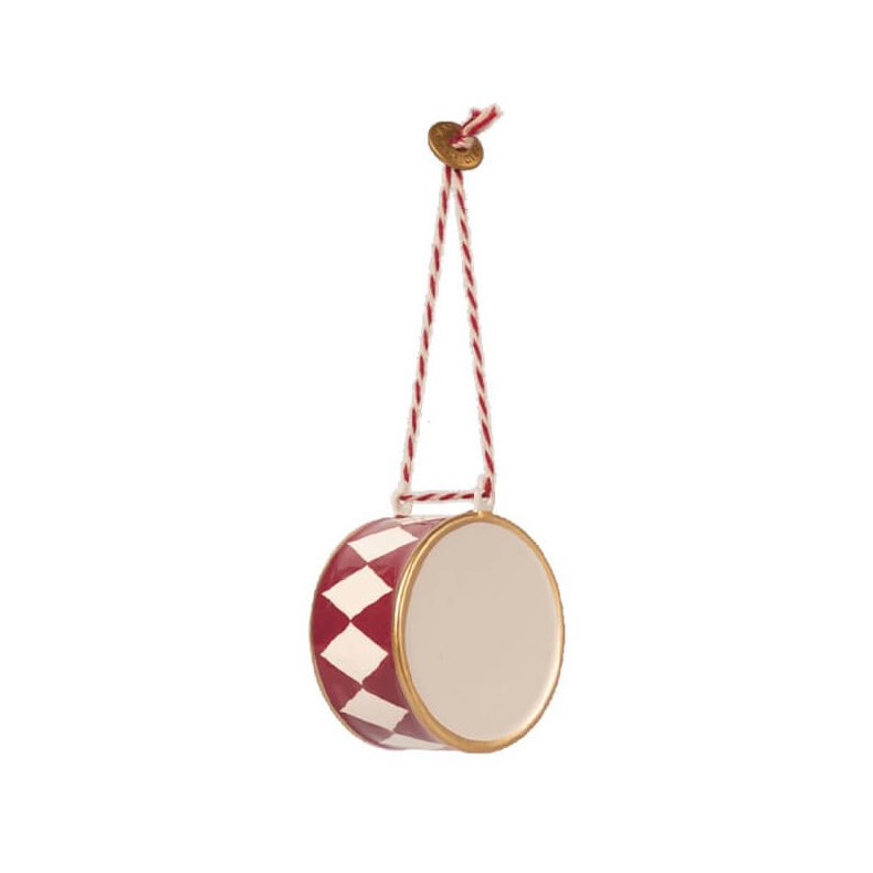 Large drum metal ornament Maileg, red