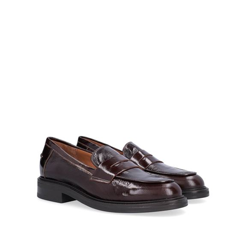 Mogano loafers Billi Bi, mogano naplack