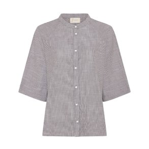 Abu Dhabi 3/4 short top Frau, coffee quartz stripe