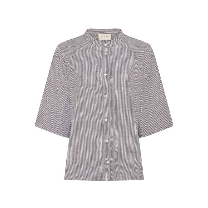 Abu Dhabi 3/4 short top Frau, coffee quartz stripe