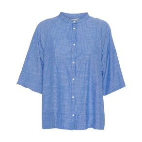 Abu Dhabi 3/4 short top Frau, medium blue stripe