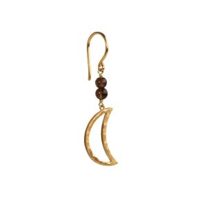 Bella moon single earring mocha Stine A, gold