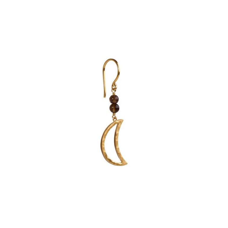 Bella moon single earring mocha Stine A, gold