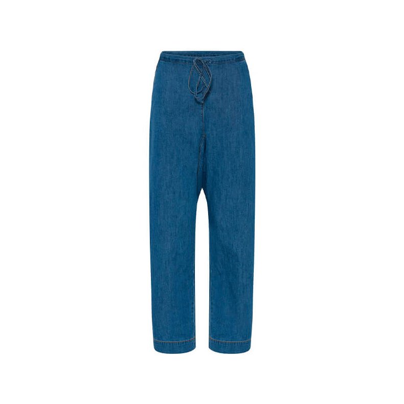 Milano denim string ankle pant Frau, medium blue denim