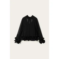 N-latanietta blouse Noella, black