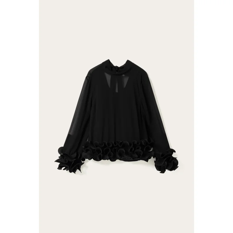 N-latanietta blouse Noella, black